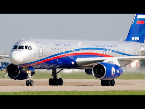 Видео: Красавец Ту-214 - взлёт и посадка