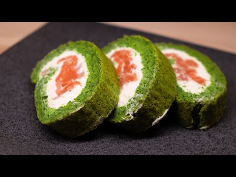 Видео: Spinach roll with salmon. / Шпинатний рулет з лососем.