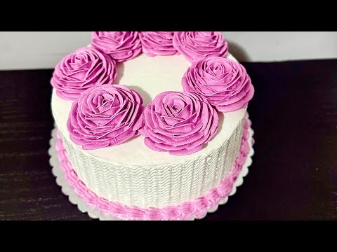 Видео: Розы 🌹 на торте🎂🎂