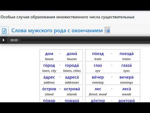 Видео: Множественное число. Особые случаи. Окончание -а