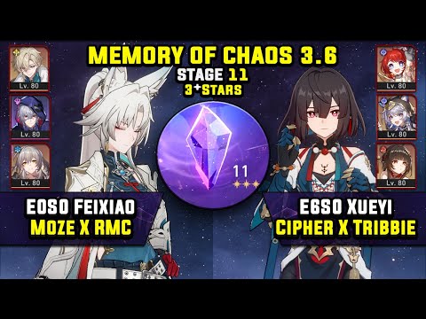 Видео: E0 Feixiao Carry с RMC и E6 Xueyi Carry (3 звезды) Memory Of Chaos 11 Honkai Star Rail 3.6