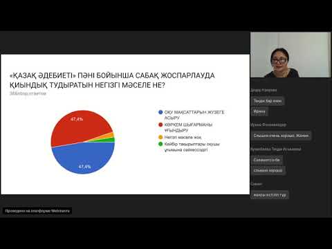 Видео: Вебинар "Қазақ әдебиеті сабақтарында оқу мақсаттарын жүзеге асыру жолдары"