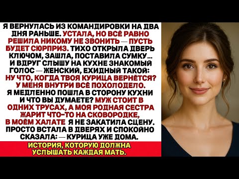 Видео: Вернувшись из командировки на два дня раньше, я тихо вошла в квартиру и замерла на пороге…