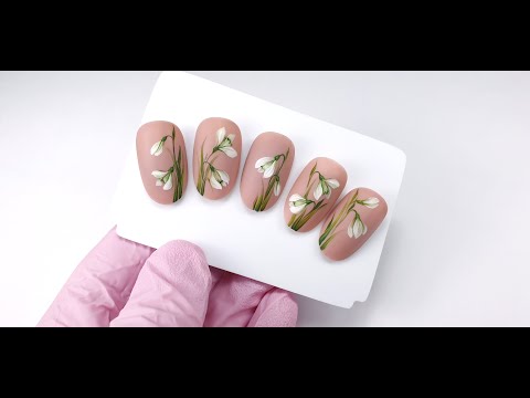 Видео: Готовим дизайны к ВЕСНЕ!!!! Подснежники на ногтях пошагово. Snowdrops