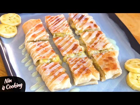 Видео: Тайские лепёшки роти | Как приготовить тайские банановые блинчики дома | Тайский банановый десерт
