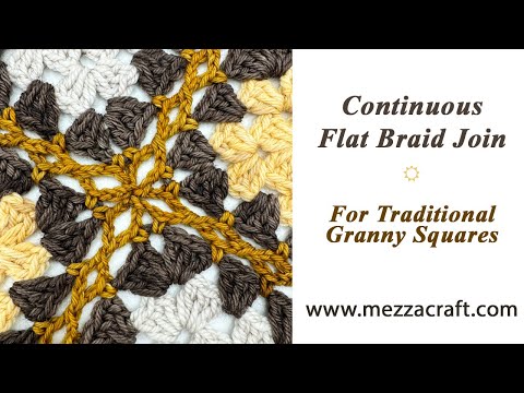 Видео: Непрерывное плоское вязание крючком кос для традиционного бабушкиного квадрата