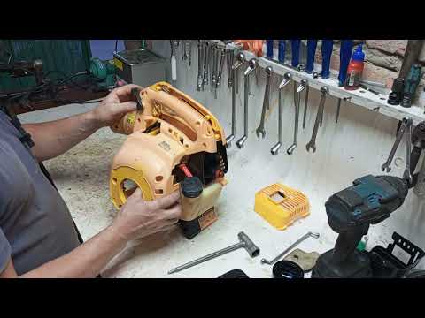 Видео: Воздуходувка глохнет при нажатии на газ.