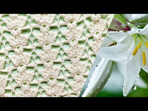 Видео: Очаровательный узор крючком  "Белая Лилия "