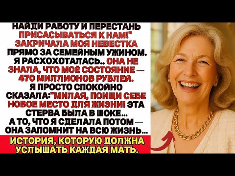 Видео: Найди работу и перестань быть нахлебницей!" — крикнула невестка за ужином. Я расхохоталась...
