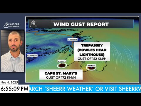 Видео: Потенциально исторический ноябрьский шторм принесет порывы ветра скоростью 170 км/ч в некоторые р...