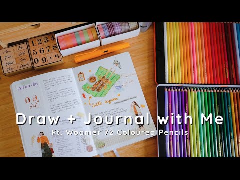 Видео: Рисуем + ведем дневник вместе со мной | Ft. Woomer 72 цветных карандаша
