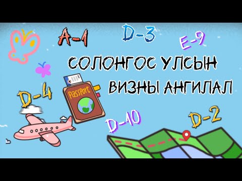 Видео: Солонгос улсын визний ангилал || төрөл зүйл