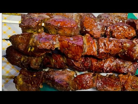 Видео: ШАШЛЫК из ГОВЯЖЬЕЙ ПЕЧЕНИ в ДОМАШНИХ УСЛОВИЯХ. ENG SUB