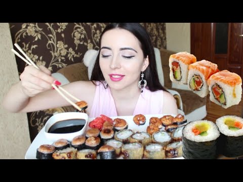 Видео: ГОРЯЧИИ СУШИ РОЛЛЫ / MUKBANG не ASMR