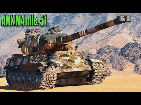Видео: AMX М4 51.Карта Степи.Стальная стена,Основной калибр, 3 фрага. 
