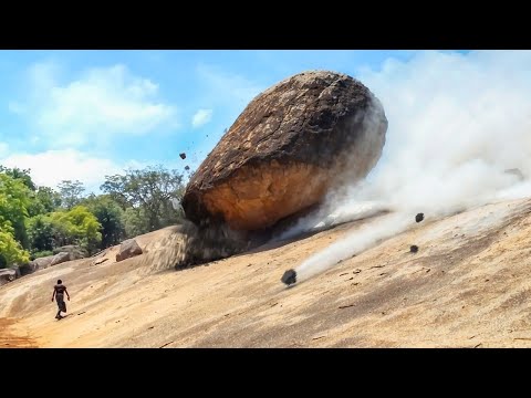 Видео: 50 Мощных Камнепадов, Снятых на Камеру
