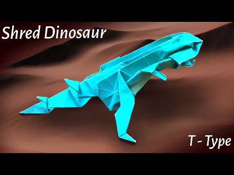 Видео: Как сделать тертого динозавра из оригами 🟩 сделать робота-динозавра из одной бумаги
