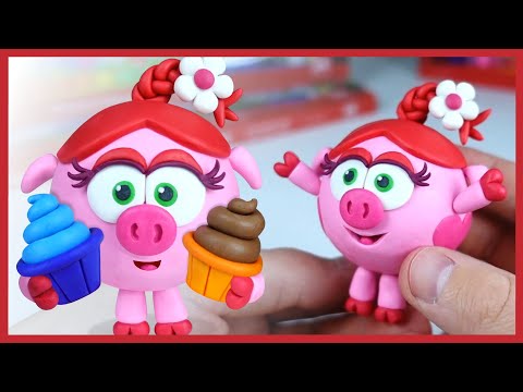 Видео: Как слепить Смешарика НЮШУ. Пластилин Brauberg Магия цвета.