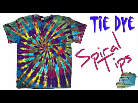 Видео: Tie Dye: спиральные наконечники [жидкий краситель]