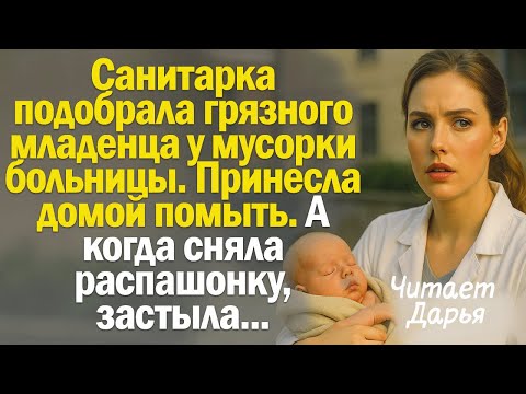 Видео: Санитарка подобрала грязного младенца у мусорки больницы. Принесла домой помыть. А когда сняла....