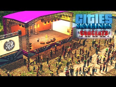 Видео: Обзор DLC Concerts 🎸 к Cities: Skylines! Новая музыка, радиостанция и концерты!