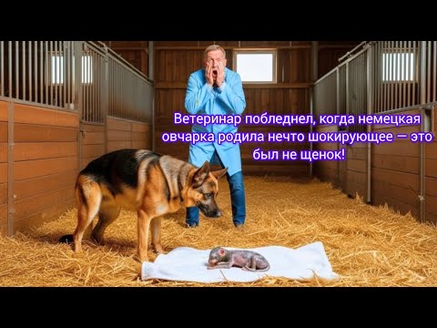 Видео: Ветеринар побледнел, когда немецкая овчарка родила нечто шокирующее — это был не щенок!