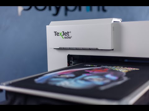 Видео: Принтер для печати на футболках Polyprint TexJet echo2