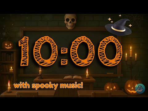 Видео: 10-минутный таймер обратного отсчета для класса на Хэллоуин с веселой жуткой музыкой и спецэффект...