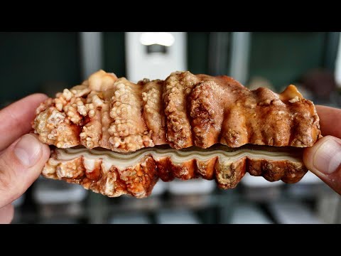 Видео: Красивые пещерные сталактиты, вскрытые