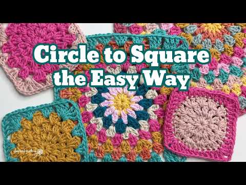 Видео: 3 простых шага, чтобы превратить любой вязаный крючком круг в идеальный квадрат 🧶✨