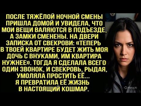 Видео: Пришла домой, а там замки сменены и записка от свекрови: «Теперь тут будет жить моя дочь с внуками!»