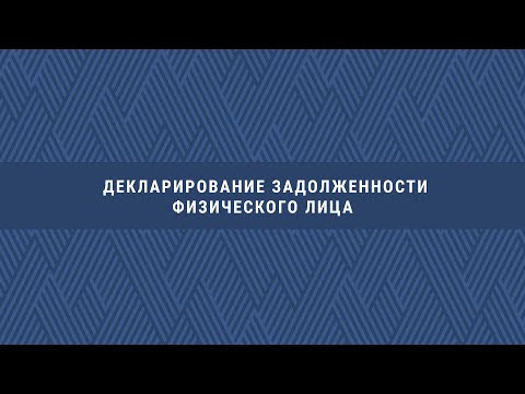 Видео: Ваш ДГД. Декларирование задолженности физического лица