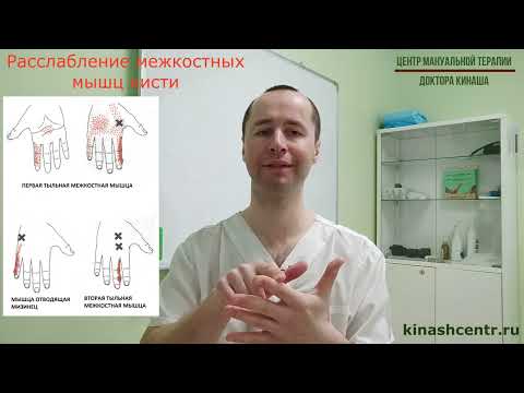 Видео: Расслабление межкостных мышц кисти. Боль в кисти, пальцах.