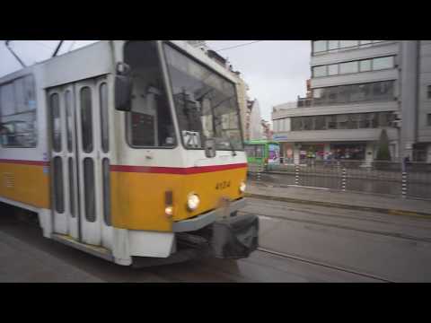 Видео: Bulgaria, Sofia, tram 20 ride from гара подуяне to Женски пазар (Women's Market)