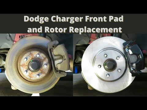 Видео: Как заменить передние тормозные колодки и роторы, а также окрашенные суппорты на Dodge Charger, M...
