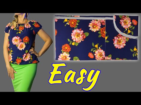 Видео: 🌟⚡️ Простая и удобная блузка без выкройки. 🔥👍 Отличный летний вариант.