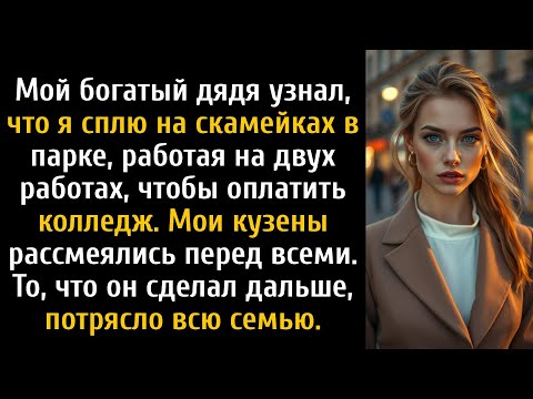 Видео: Мой богатый дядя узнал, что я сплю на скамейках в парке, работая на двух работах в колледже.