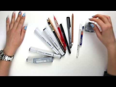 Видео: Материалы для Fashion скетчинга