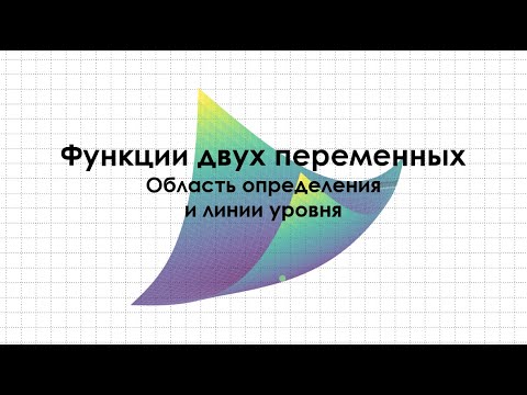 Видео: Функции двух переменных. Область определения и линии уровня