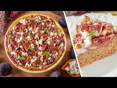 Видео: ПИРОГ С ИНЖИРОМ, орехами и сыром | быстрый простой рецепт на раз два с цельнозерновой мукой