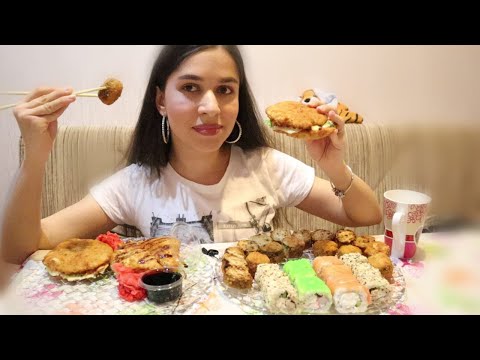 Видео: СУШИ-БУРГЕРЫ И СУШИ-РОЛЛЫ/МУКБАНГ НЕ ASMR