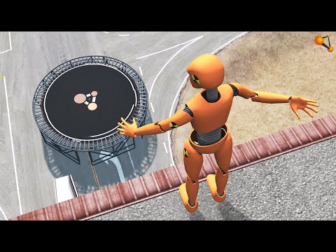 Видео: ПРЫЖОК ВЕРЫ! НА БАТУТ С БОЛЬШОЙ ВЫСОТЫ | BeamNG.drive