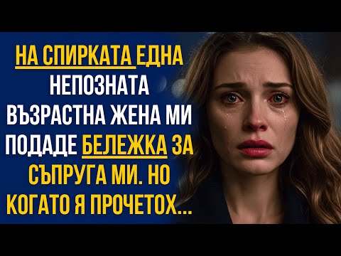 Видео: На спирката непозната ми подаде бележка за мъжа ми… но щом я прочетох, онемях!