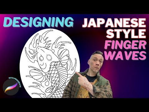 Видео: Как нарисовать японские волны пальцами в Procreate | Урок по традиционному дизайну татуировки ире...