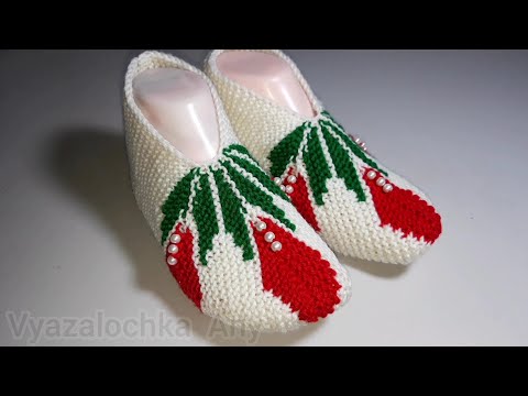 Видео: Мастер класс по вязанию следков "Тюльпаны" часть1/Master class on knitting footprints "Tulips" part1