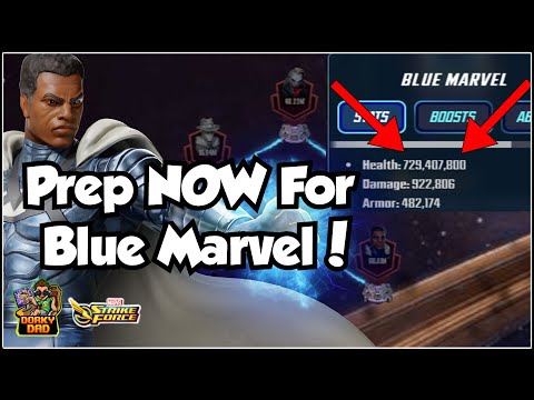 Видео: Подготовка к событию Blue Marvel! | Боевые моды: решают или нет? | Marvel Strike Force | MSF