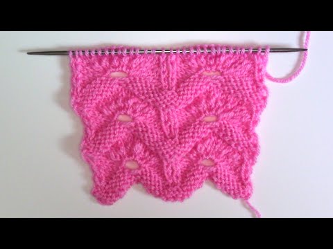 Видео: Ажурний хвилястий візерунок спицями 💗✅🧶Knitting patterns