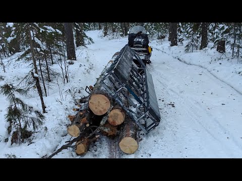 Видео: Снегоходные сани для завоза длинномера, эвакуации техники и др.