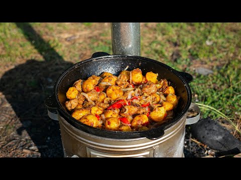 Видео: ОДЖАХУРИ в казане на костре. Жаркое из картошки с мясом.