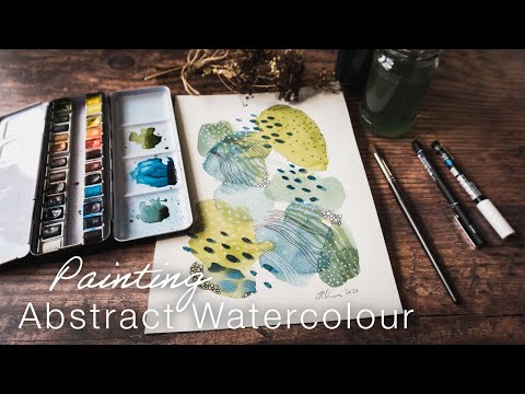 Видео: Акварель и ручка | Рисование абстрактных фигур